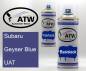 Preview: Subaru, Geyser Blue, UAT: 400ml Sprühdose + 400ml Klarlack - Set, von ATW Autoteile West.